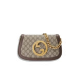Gucci Blondie Shoulder Beige And Ebony GG Supreme Canvas