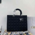 Dior Large Lady Dior Handbag Matte Black - Image 3
