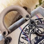 Dior Lady D Lite Medium Bag Beige Jute - Image 3