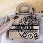 Dior Lady D Lite Medium Bag Beige Jute - Image 2