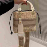 Dior Medium Lady Dior Bag Latte Wicker - Image 3