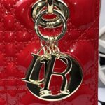 Dior Small Lady Dior Bag in Shiny Cherry Red - Image 5