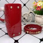 Dior Small Lady Dior Bag in Shiny Cherry Red - Image 4