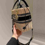 Dior Medium Lady Dior Rattan Bag Blue Dior Oblique Jacquard - Image 2