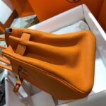 Hermes Birkin Togo Leather Handbag in Orange with Gold Hardware - Image 5