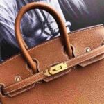 Hermes Birkin Gold Brown Designer Tote Bag - Image 4