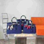 Hermes Birkin Blue Navy Bag with Gold Hardware - Image 2