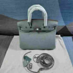 Hermes Birkin Epsom Blue Silver Hardware - Image 4
