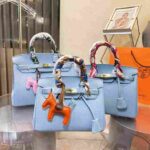 Hermes Birkin Blue Togo Leather Top Handle Handbag - Image 2
