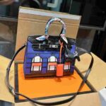 Hermes Faubourg Birkin Matte Alligator Blue & Black - Image 2