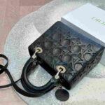 Dior Medium Lady Dior Cannage Bag Black - Image 7