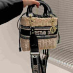 Dior Medium Lady Dior Rattan Bag Blue Dior Oblique Jacquard - Image 5