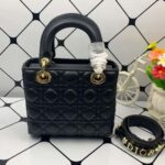 Small Lady Dior Handbag in Black - Image 6