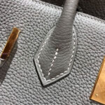 Hermès Birkin 25 Gris Perle Togo Gold Hardware Bag - Image 4