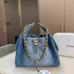 Chanel Small Hobo Washed Denim Blue Bag - Image 2