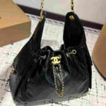 Chanel Small Black Grained Leather Handbag - Image 2