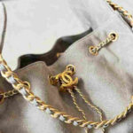 Chanel Small Light Grey Quilted Suede Handbag - Image 2