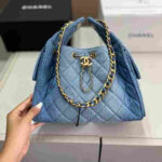 Chanel Small Hobo Washed Denim Blue Bag - Image 4