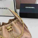 Chanel Small Beige Grained Leather Handbag - Image 6