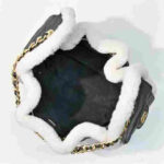 Chanel Small Hobo Black Quilted Leather Shearling Trim Bag - Image 4