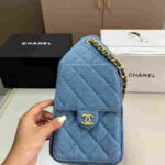 Chanel Small Hobo Washed Denim Blue Bag - Image 7