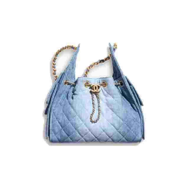 Chanel Small Hobo Washed Denim Blue Bag Chanel Small Hobo Washed Denim Blue Bag - Image 1