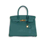 Hermes Birkin Malachite Togo Gold Hardware Bag