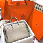 Hermès Birkin Etoupe Clemence Silver Hardware Bag - Image 2