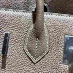 Hermès Birkin Etoupe Clemence Silver Hardware Bag - Image 5