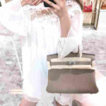 Hermès Birkin Etoupe Clemence Silver Hardware Bag - Image 3