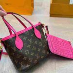 Louis Vuitton Neverfull BB Bandoulière Rose Pondichery Reversible Bag - Image 8