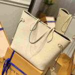 Louis Vuitton Neverfull MM Monogram Empreinte Crème Beige Tote Bag - Image 8