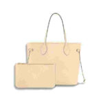 Louis Vuitton Neverfull MM Monogram Empreinte Crème Beige Tote Bag