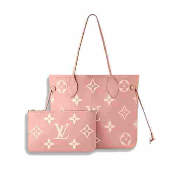Louis Vuitton Neverfull MM Empreinte Trianon Pink Cream Bag