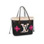 Louis Vuitton Neverfull MM Teddy Monogram Shearling Black Bag