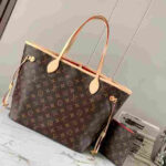 Louis Vuitton Neverfull MM Tote Monogram Canvas Cerise Red Interior Bag - Image 8