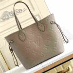 Louis Vuitton Neverfull MM Tourterelle Empreinte Leather Tote Bag - Image 7