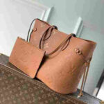 Louis Vuitton Neverfull MM Monogram Empreinte Cognac Brown Tote Bag - Image 8