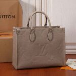 Louis Vuitton Onthego MM Empreinte Tourterelle Beige Tote Bag