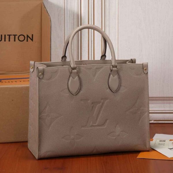 Louis Vuitton Onthego MM Empreinte Tourterelle Beige Tote Bag