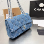 Chanel CC Chain Flap Quilted Denim Jumbo Blue Bag - Image 2