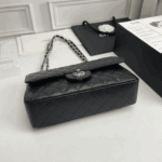 Chanel Classic Double Flap Shoulder Black Quilted Leather Bag - Image 3