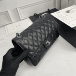 Chanel Classic Double Flap Shoulder Black Quilted Leather Bag - Image 2
