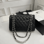 Chanel Classic Double Flap Shoulder Black Quilted Leather Bag - Image 5