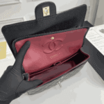 Chanel Classic Double Flap Shoulder Black Quilted Leather Bag - Image 7