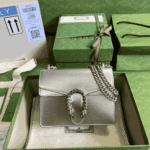 Gucci Dionysus Mini Silver Metallic Leather Bag - Image 2