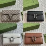 Gucci Dionysus GG Supreme Chain Wallet Beige and Ebony - Image 3