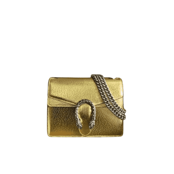 Gucci Dionysus Mini Bag Gold Metallic Leather Shoulder Bag