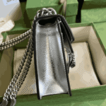 Gucci Dionysus Mini Silver Metallic Leather Bag - Image 4
