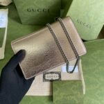 Gucci Dionysus Super Mini Metallic Leather Shoulder Gold Bag - Image 4